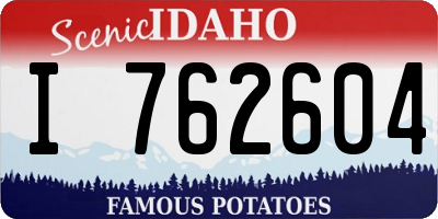 ID license plate I762604