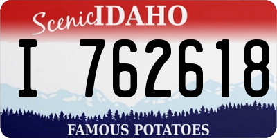 ID license plate I762618