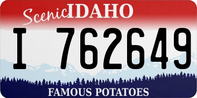 ID license plate I762649