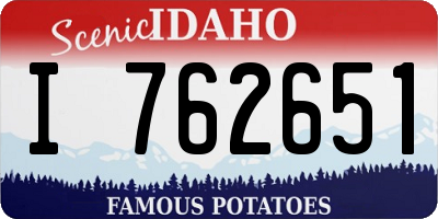 ID license plate I762651