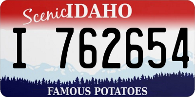 ID license plate I762654