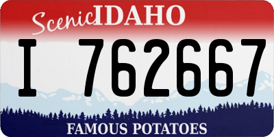 ID license plate I762667