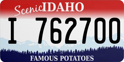 ID license plate I762700