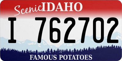 ID license plate I762702