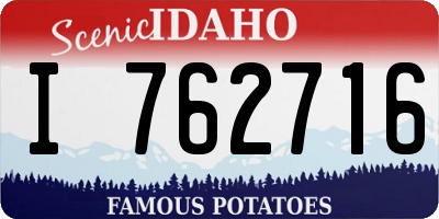 ID license plate I762716