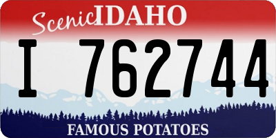 ID license plate I762744