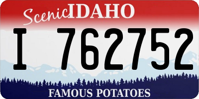 ID license plate I762752