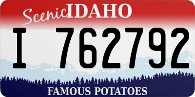 ID license plate I762792