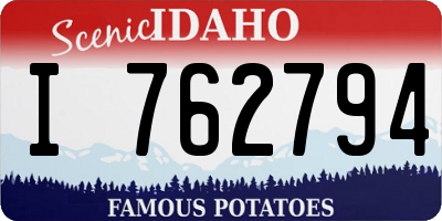 ID license plate I762794