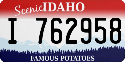 ID license plate I762958