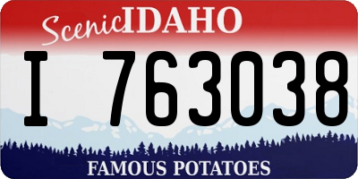 ID license plate I763038