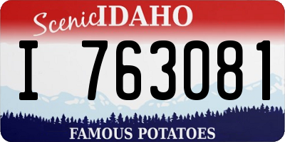 ID license plate I763081