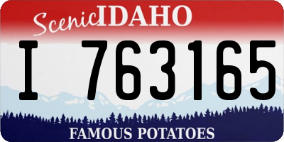 ID license plate I763165
