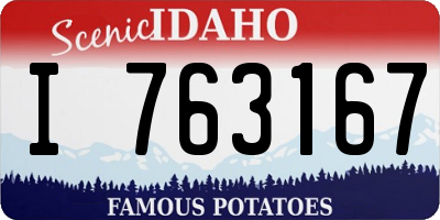 ID license plate I763167
