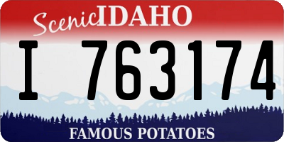 ID license plate I763174