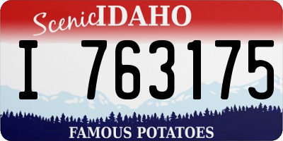 ID license plate I763175