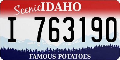 ID license plate I763190