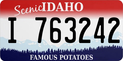 ID license plate I763242