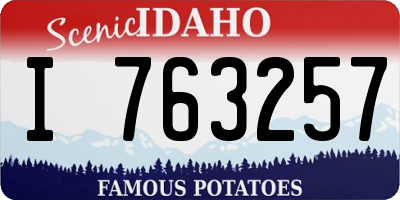 ID license plate I763257