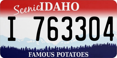 ID license plate I763304