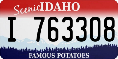 ID license plate I763308