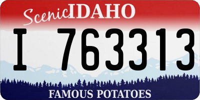ID license plate I763313