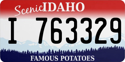 ID license plate I763329