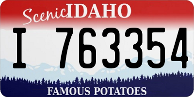 ID license plate I763354