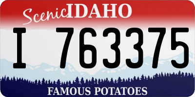 ID license plate I763375
