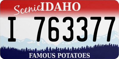 ID license plate I763377
