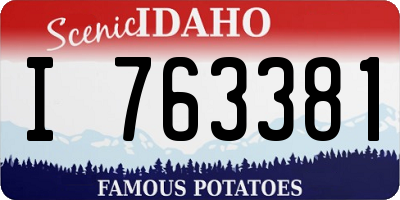 ID license plate I763381