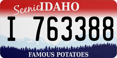 ID license plate I763388