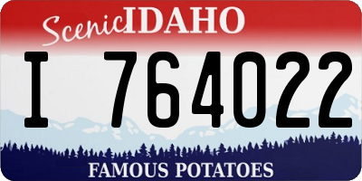 ID license plate I764022