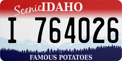 ID license plate I764026