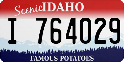 ID license plate I764029