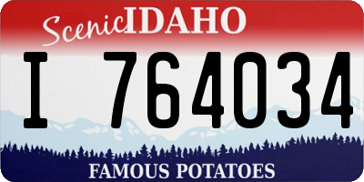 ID license plate I764034