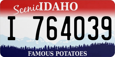 ID license plate I764039
