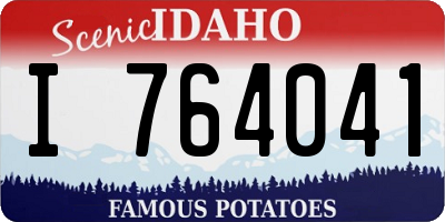 ID license plate I764041