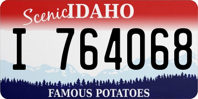 ID license plate I764068