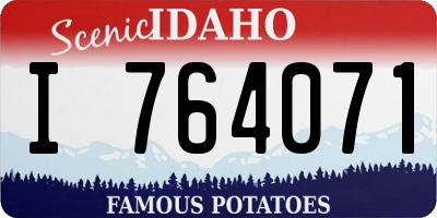 ID license plate I764071