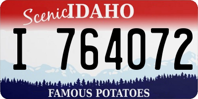 ID license plate I764072
