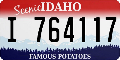 ID license plate I764117
