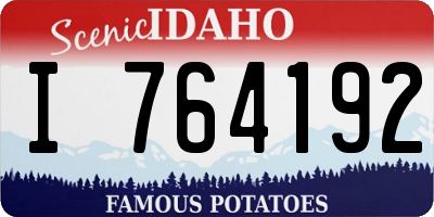 ID license plate I764192