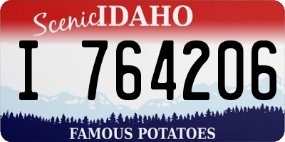 ID license plate I764206