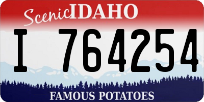 ID license plate I764254
