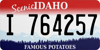 ID license plate I764257