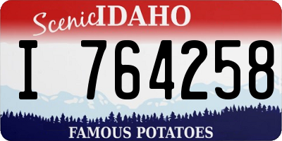ID license plate I764258