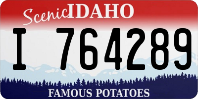 ID license plate I764289