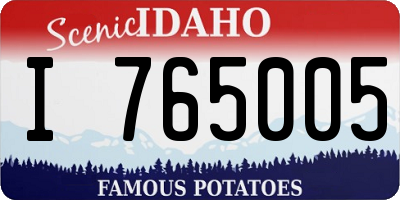 ID license plate I765005