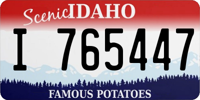 ID license plate I765447